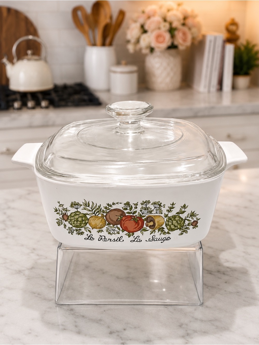 VTG Corningware “Spice of Life” 1.5L Lidded Baking Casserole Dish w Lid | Chip